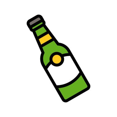 Şişe vektör, bayram Saint Patrick stili simgesini düzenlenebilir anahat dolu.