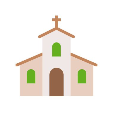 Kilise vektör, Saint Patrick bayram düz stil ikonu