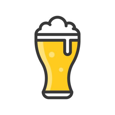 Bira cam vektör, bayram Saint Patrick stili simgesini düzenlenebilir anahat dolu.