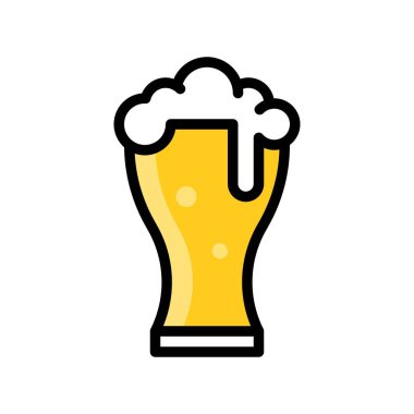 Bira cam vektör, bayram Saint Patrick stili simgesini düzenlenebilir anahat dolu.