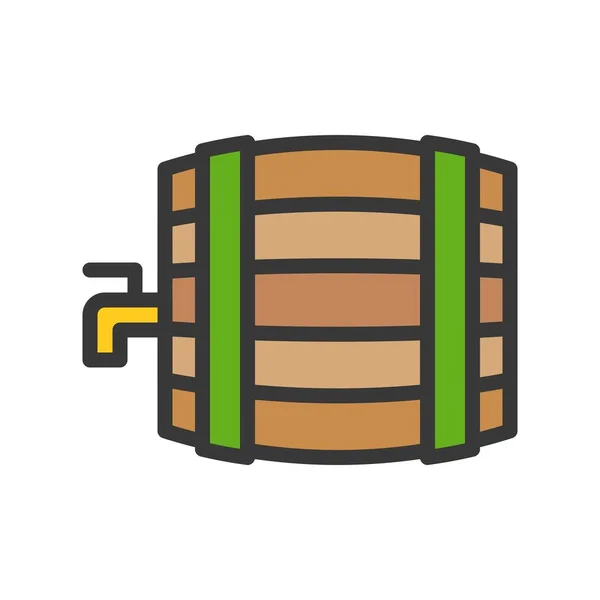 ビール樽のベクトル 聖パトリックのごちそういっぱいスタイル アイコン編集可能なアウトライン — ストックベクタ