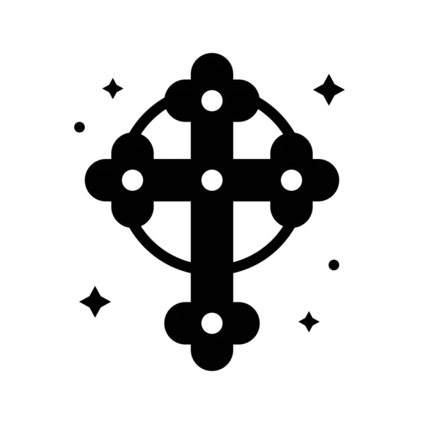 Cross Vector Feast Saint Patrick Solid Style Icon Illustration — Stock Vector