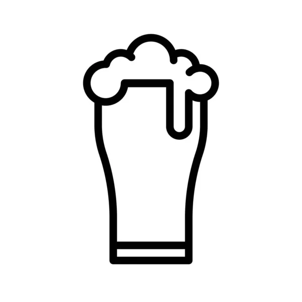 Bier Vektor Fest Des Heiligen Patrick Linie Stil Ikone Illustration — Stockvektor