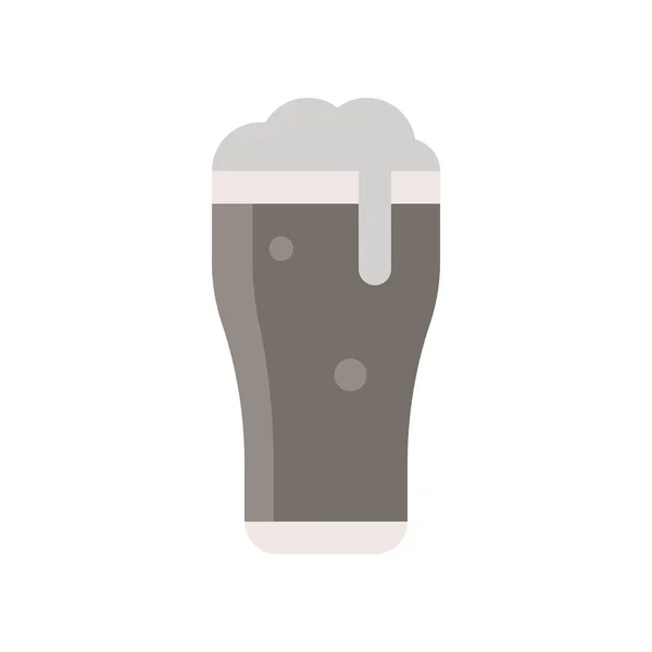 Black Beer Vector Feast Saint Patrick Flat Style Icon — Stock Vector