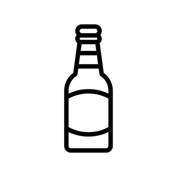 Beer Bottle Vector Feast Saint Patrick Line Style Icon — Stock Vector