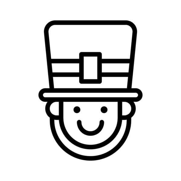 Pilgrim Face Vector Feast Saint Patrick Line Style Icon Illustration — Stock Vector