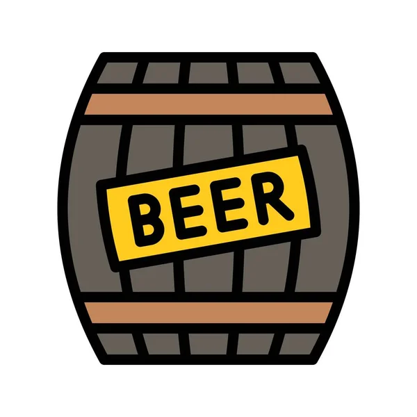 Vetor Barril Cerveja Festa São Patrício Ícone Estilo Preenchido Ilustração — Vetor de Stock