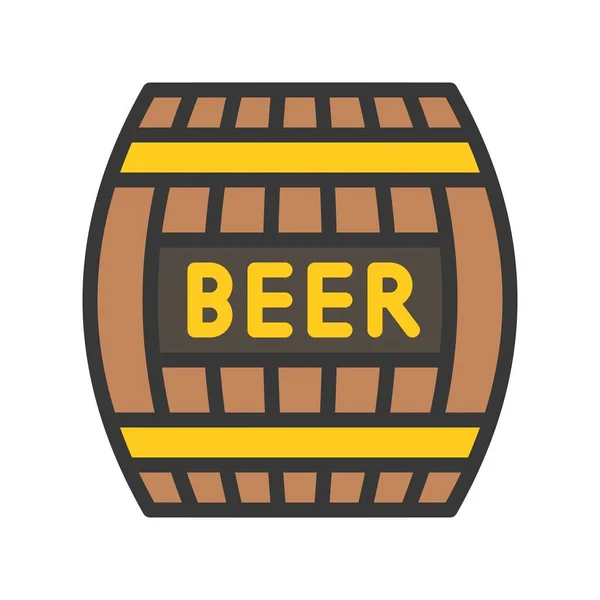 Vetor Barril Cerveja Festa São Patrício Ícone Estilo Preenchido Esboço — Vetor de Stock