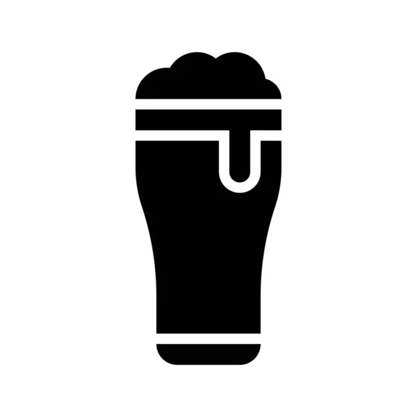Schwarzes Bier Vektor Fest Des Heiligen Patrick Linie Stil Ikone — Stockvektor