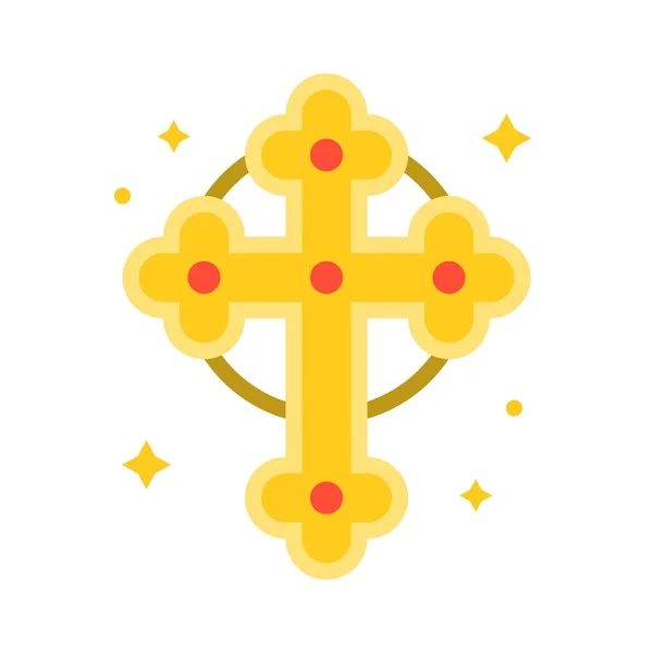 Σταυρός Διάνυσμα Γιορτή Του Αγίου Πατρικίου Επίπεδη Στυλ Εικονίδιο Εικονογράφηση — Διανυσματικό Αρχείο