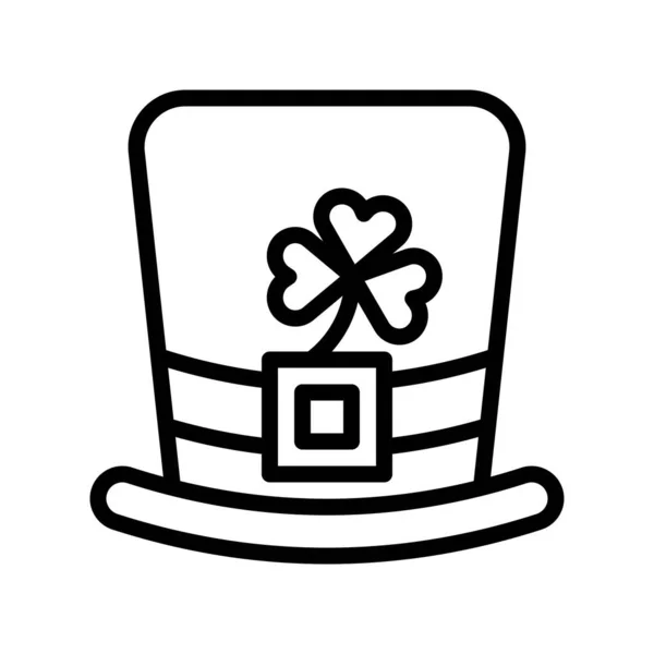 Aziz Patrick Şapka Vektör Saint Patrick Bayramı Çizgi Stil Ikonu — Stok Vektör