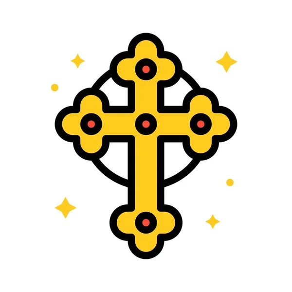 Krzyż Wektor Święto Saint Patrick Wypełnione Konspektu Można Edytować Ikona — Wektor stockowy
