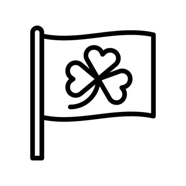 Bayrak Vektör Saint Patrick Bayramı Çizgi Stil Ikonu — Stok Vektör