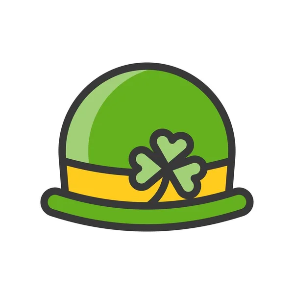 Hat Vector Feast Saint Patrick Filled Style Icon Editable Outline — Stock Vector