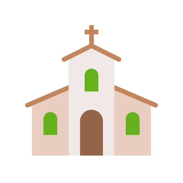 Church Vector Feast Saint Patrick Flat Style Icon — Stock Vector