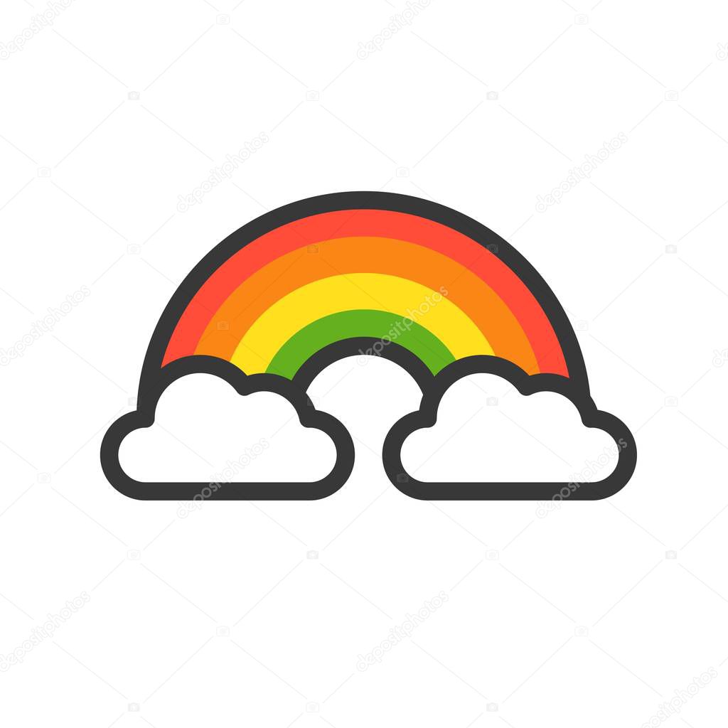 Rainbow vector, Feast of Saint Patrick filled style icon editable outline