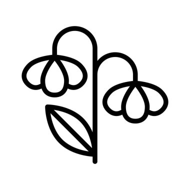 Çiçek vektör çizim, göl kenarında bahar sezonu satırı simgesi