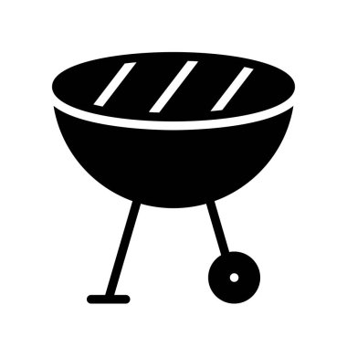 Barbekü Izgara vektör çizim, göl kenarında bahar sezonu katı simgesi