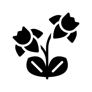 Çiçek vektör çizim, göl kenarında bahar sezonu katı simgesi