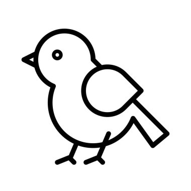 Kuş vektör çizim, göl kenarında bahar sezonu satırı simgesi