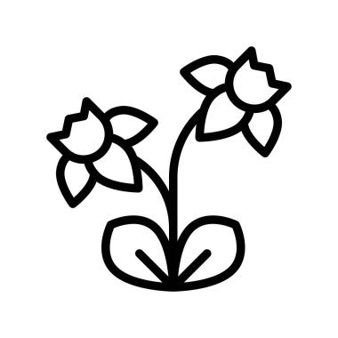 Çiçek vektör çizim, göl kenarında bahar sezonu satırı simgesi