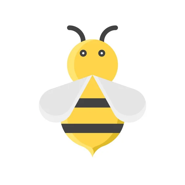 Ilustración Vector Abeja Icono Plano Temporada Primavera Aislada — Archivo Imágenes Vectoriales