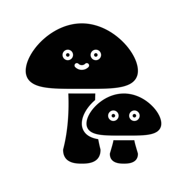 Mushrooms Vector Illustration Isolated Spring Season Solid Icon — Stock Vector