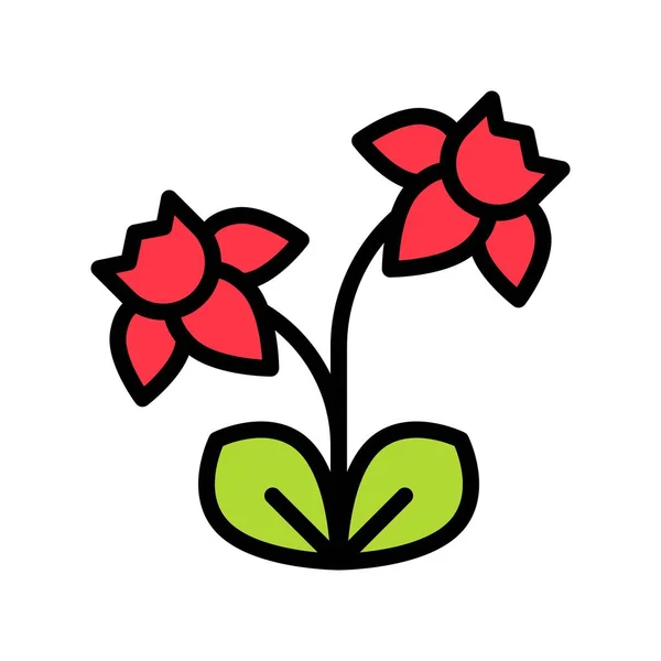 Blumen Vektor Frühling Saison Gefüllt Stil Symbol Editierbare Strich — Stockvektor