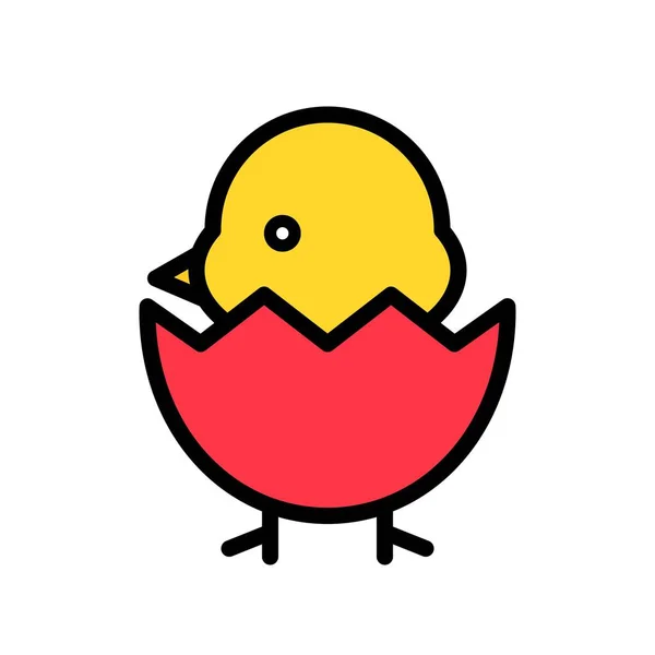 Wektor Chick Sezon Wiosna Wypełnione Styl Ikony Edycji Obrysu — Wektor stockowy