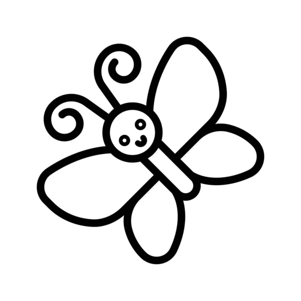 Schmetterling Vektor Illustration Isoliert Frühling Saison Linie Symbol — Stockvektor