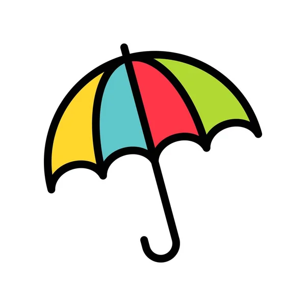 Deštník Vektor Jarní Sezóny Plné Stylu Ikony Upravitelná Stopa — Stockový vektor