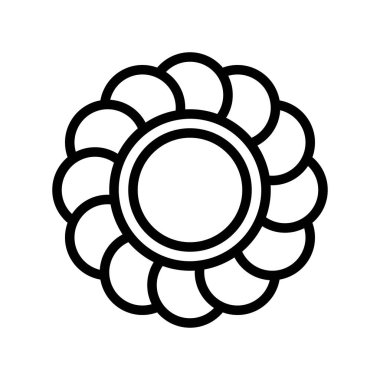 Vektör çiçek, Paskalya çizgi stili simgesini düzenlenebilir kontur