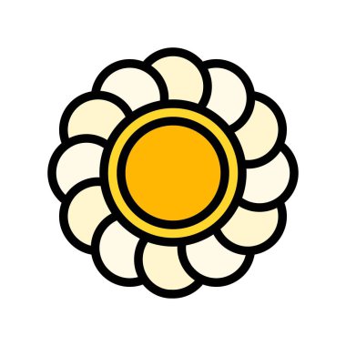 Vektör çiçek, Paskalya stili simgesini düzenlenebilir kontur dolu.