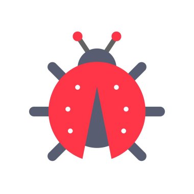 Uğur böceği vektör, izole Paskalya düz tasarım simgesi