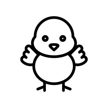 komik civciv simgesi üzerinde beyaz izole