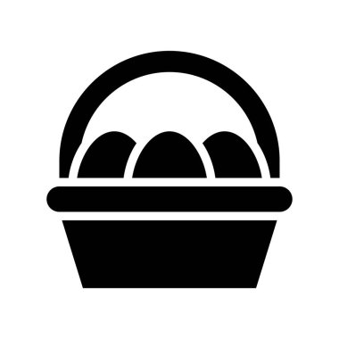 Paskalya yumurtası sepet vektör, izole Paskalya sağlam tasarım simgesi