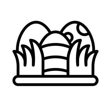 Vektör hunt Paskalya, Paskalya çizgi stili simgesini düzenlenebilir kontur