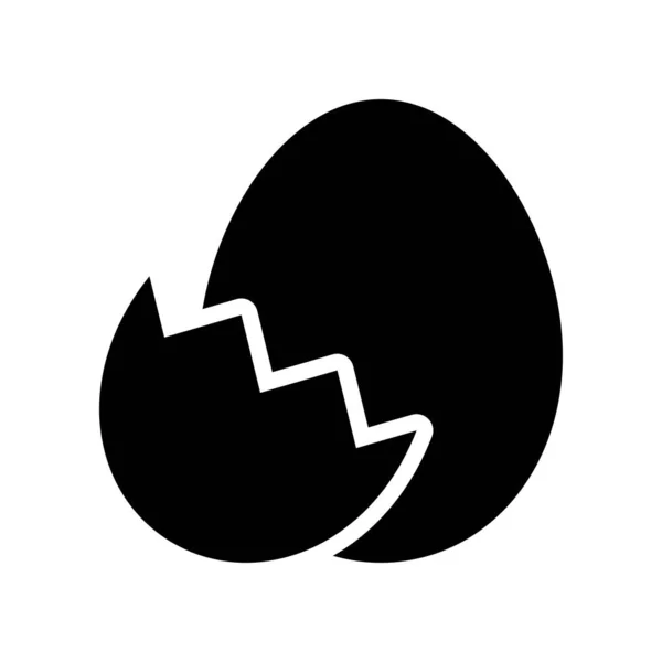Mit Eierschalenvektor Isolierte Ostern Solide Design Ikone — Stockvektor