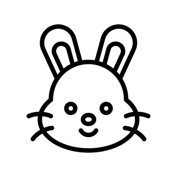 Bunny Vector Easter Line Style Icon Editable Stroke — Stock Vector