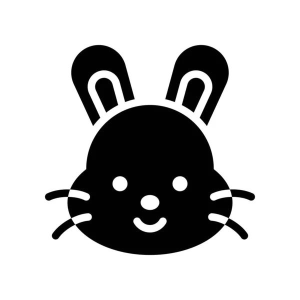 Bunny Vector Isolated Easter Solid Design Icon — Stock Vector