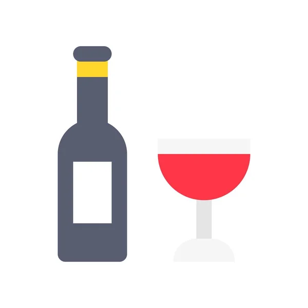 Wine Vector Isolated Easter Flat Design Icon — Stock Vector