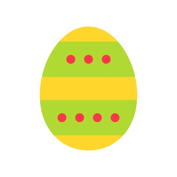 One Yellow Green Easter Egg Isolated White — Stock Vector