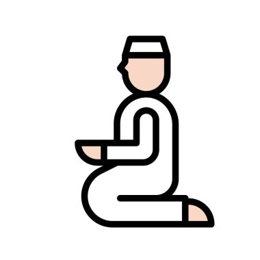 Dua vektör illüstrasyon, Ramazan ilgili dolu stil simgesi