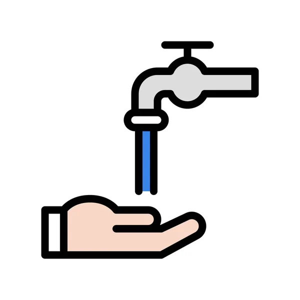 Hand Wassen Vector Illustratie Ramadan Gerelateerde Gevulde Stijl Pictogram — Stockvector