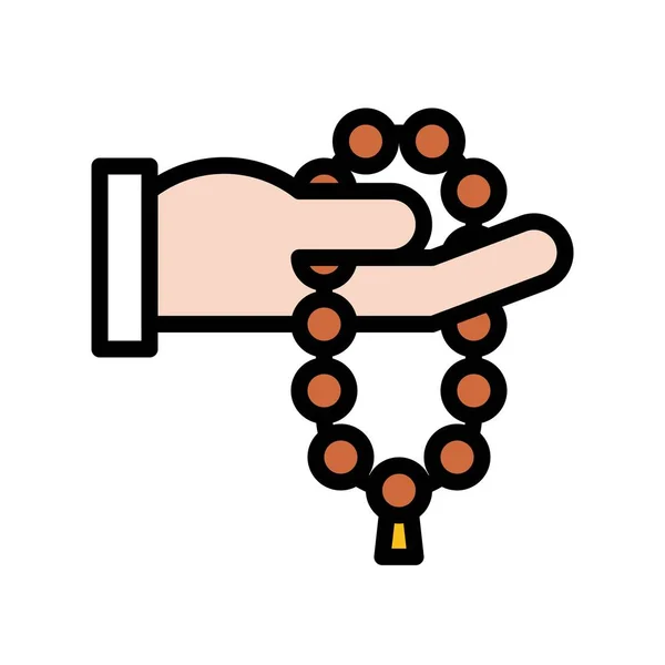 Prayer beads vector illustration, Ramadan related filled style icon