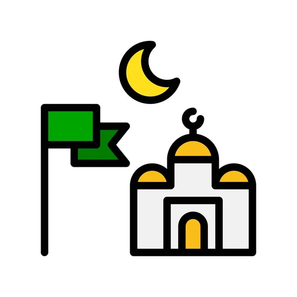 Islamisk Gemenskap Vektor Illustration Ramadan Relaterade Fylld Stil Ikon — Stock vektor