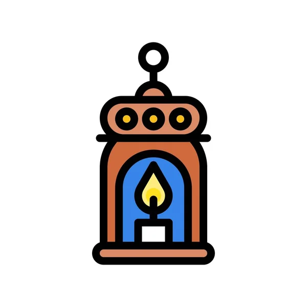Vektorový Obrázek Lucerny Ikona Vyplněného Stylu Ramadan — Stockový vektor