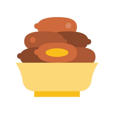 Hurma vektör illüstrasyon, Ramazan ilgili düz stil simgesi