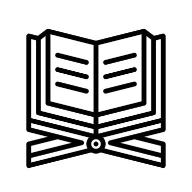 Kuran vektör illüstrasyon, Ramazan ilgili satır stil simgesi