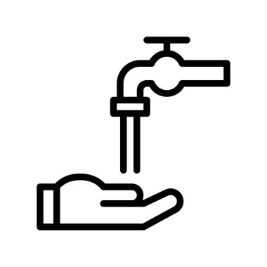 El yıkama vektör illüstrasyon, Ramazan ilgili satır stil simgesi